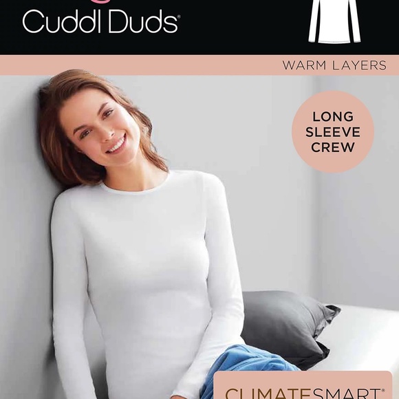 (NWT) Cuddl Duds Climate Smart Long-Sleeve Crew Neck Top, Black Medium - Picture 2 of 7